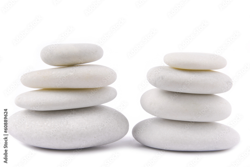 white stone pebble zen isolated on white white stone pebble zen isolated on white