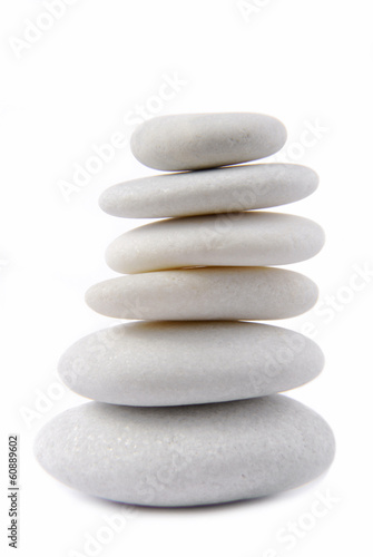 Photography white stone pebble zen isolated on white