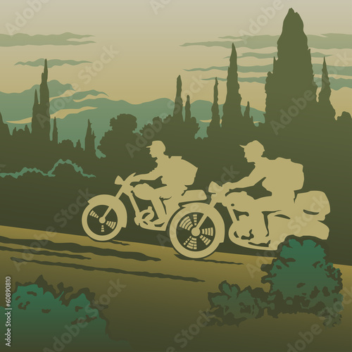 Motorcyclists travelling