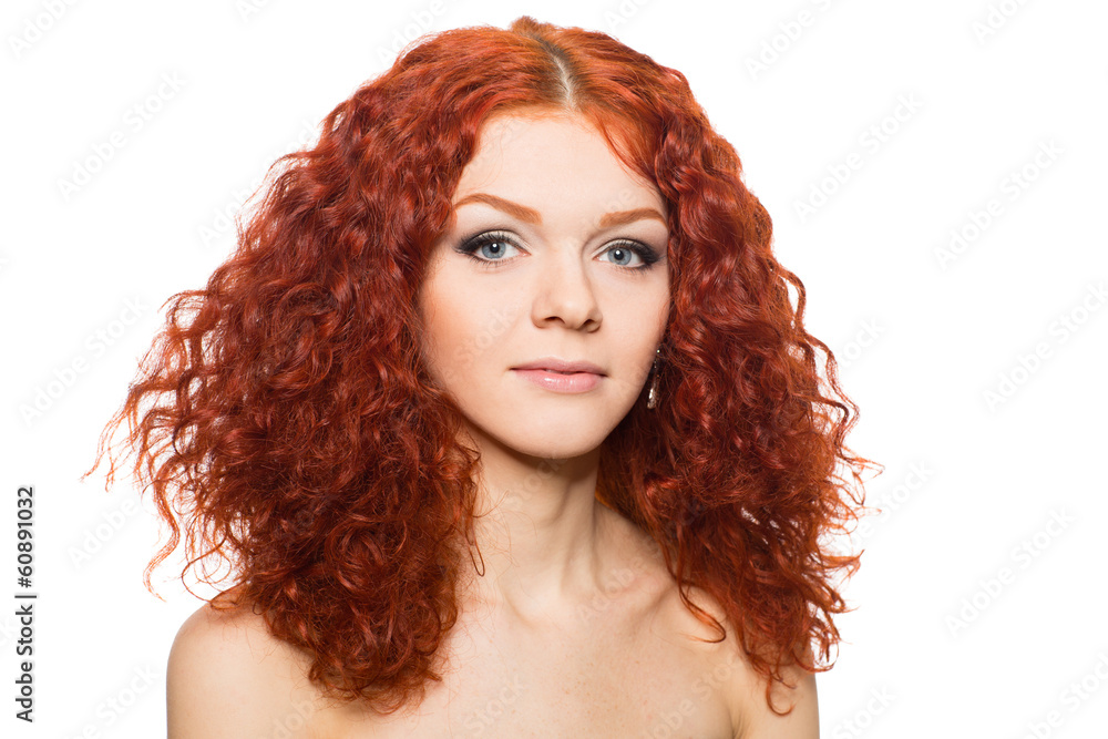 Fototapeta premium Beautiful girl with red hair.