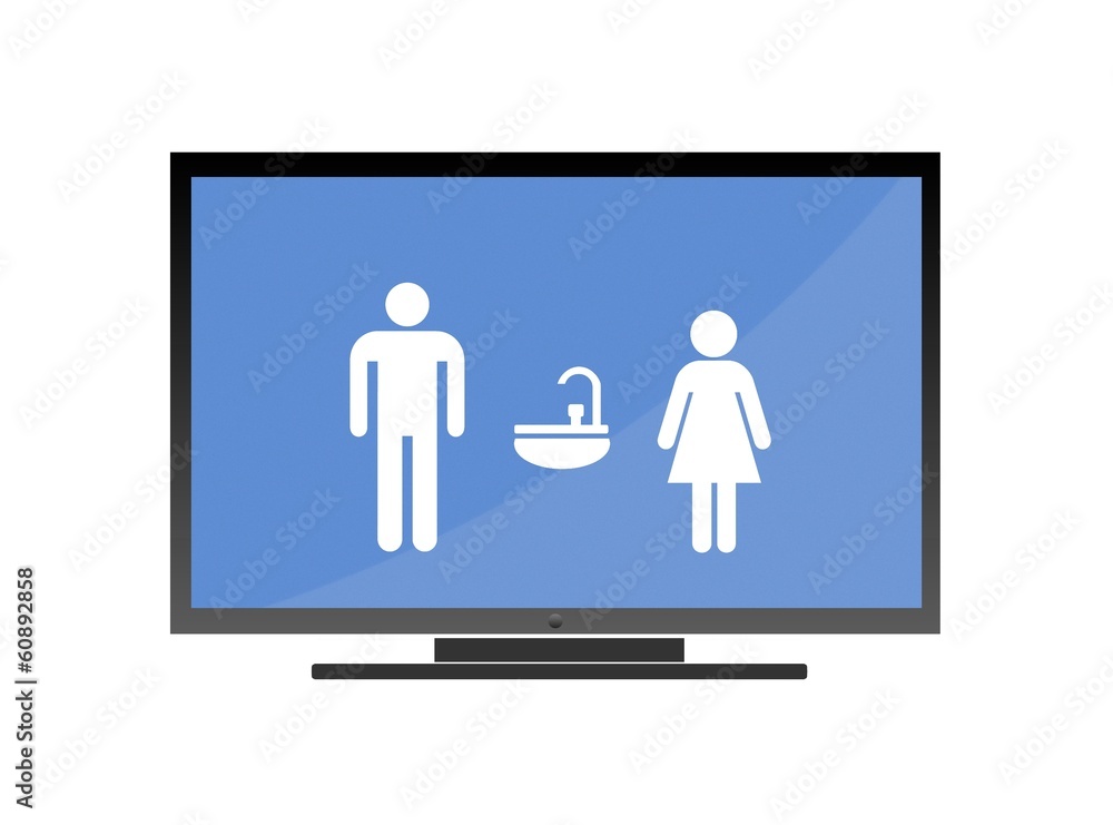 Toilettes dans un écran de télévision Toilettes dans un écran de télévision