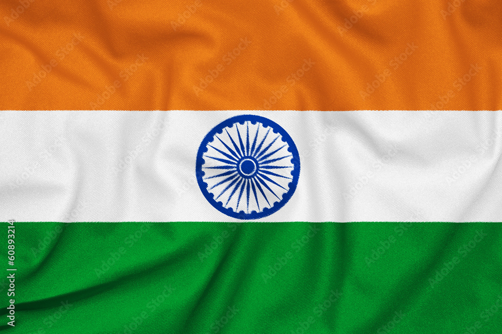 Obraz premium Fabric texture of the flag of India