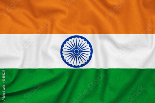 Fabric texture of the flag of India #60893214