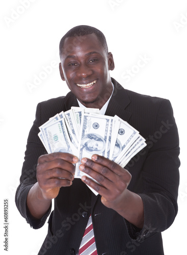 Businessman Holding Banknotes