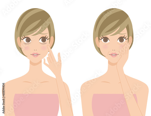 目のくま　しわ 女性