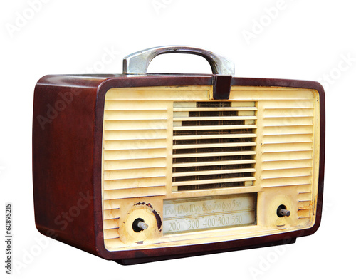 Vintage radio, clipping path