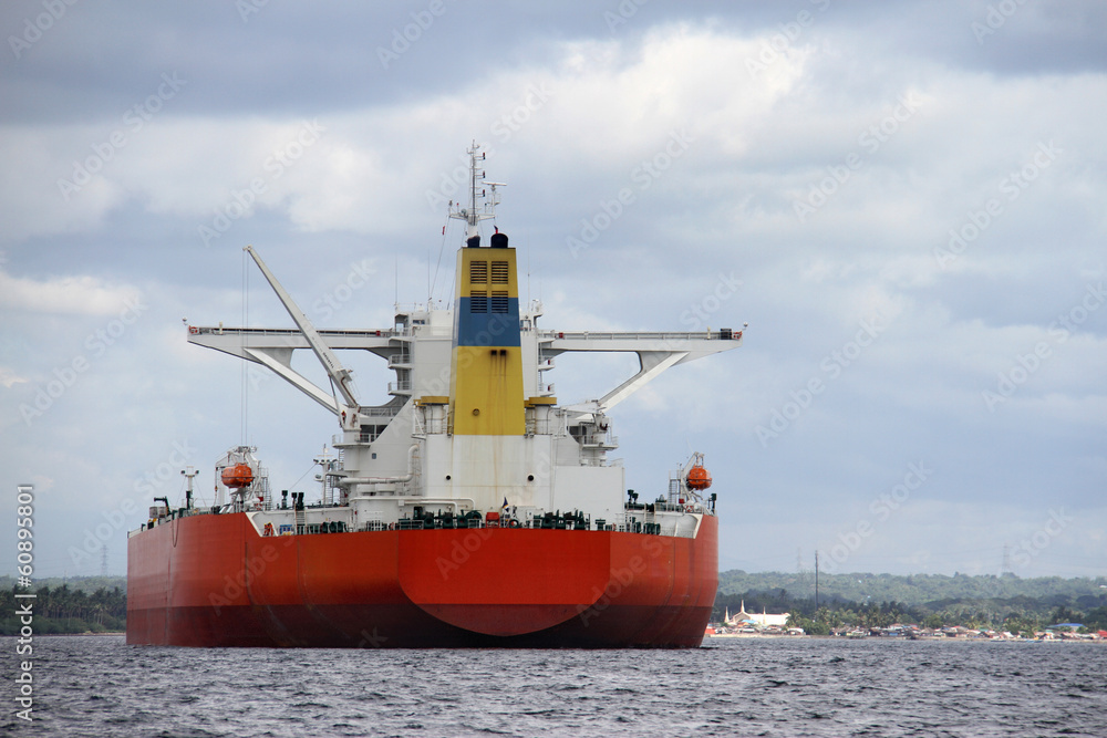 Large ship sailing by the shore Large ship sailing by the shore