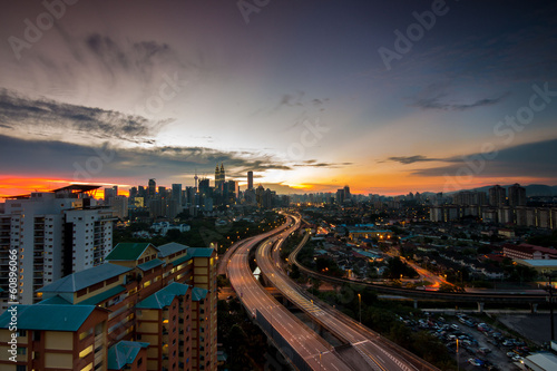 Kuala Lumpur city during sunset.