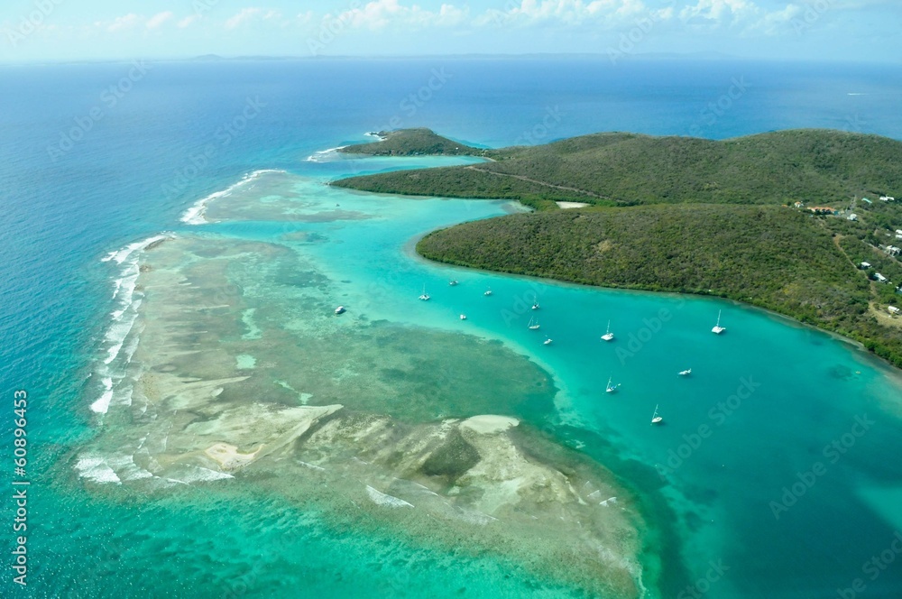 Obraz premium Aerial view of Culebra island, Puerto Rico