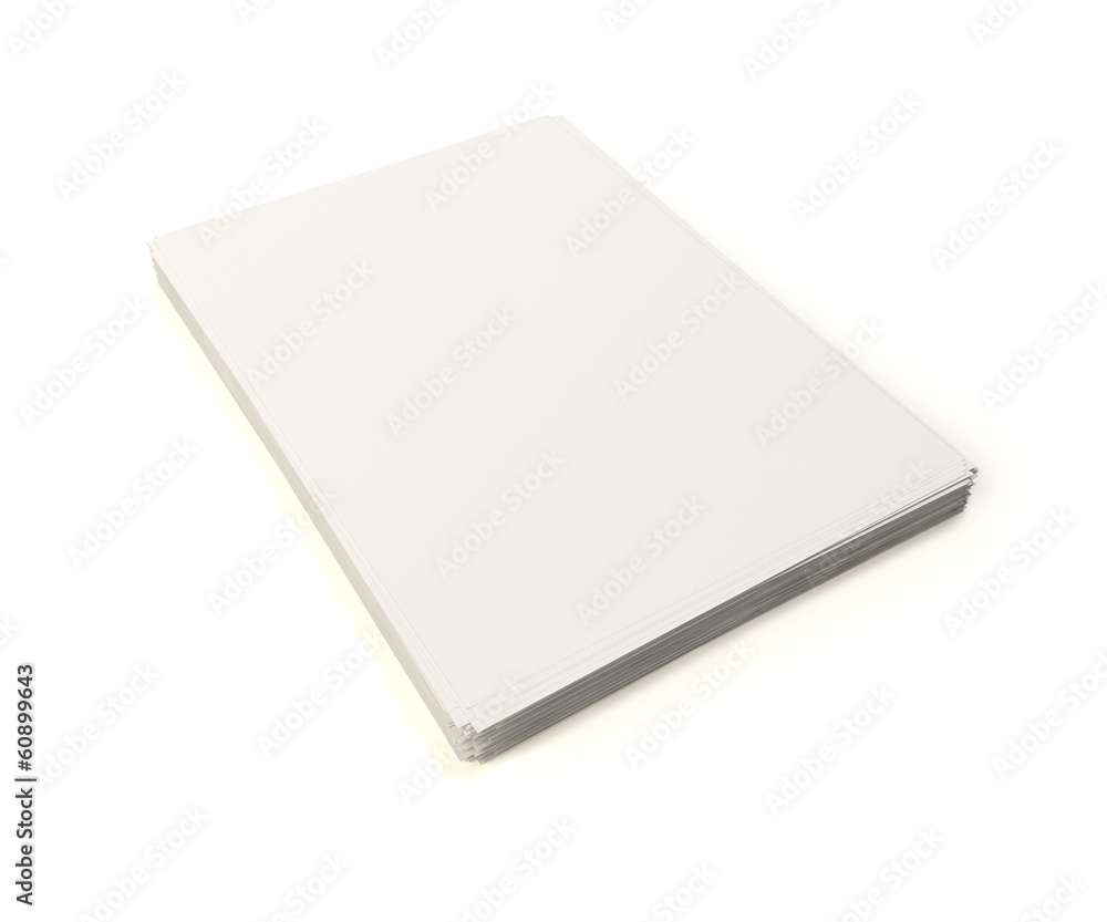 Stack of blank paper sheets isolated on white Stack of blank paper sheets isolated on white