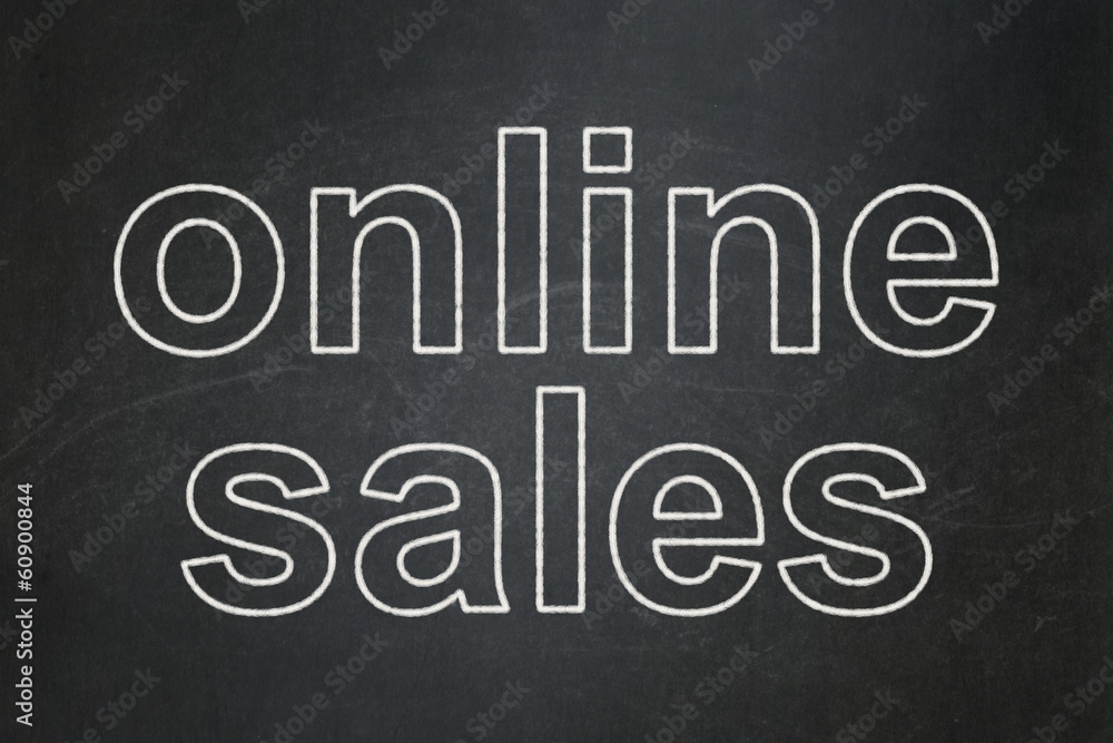 Fototapeta premium Marketing concept: Online Sales on chalkboard background