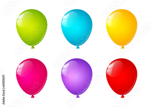 Set of bright color balloons