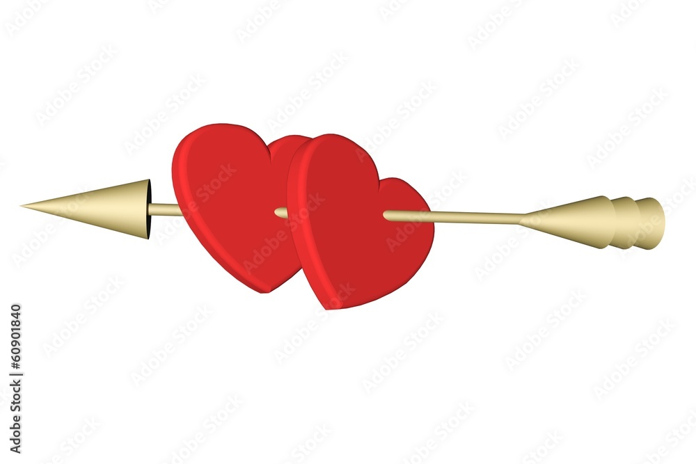 Hearts with Cupid arrow Hearts with Cupid arrow