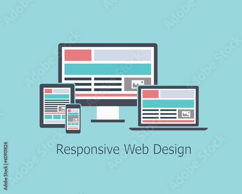 Responsive web design development vector flat style