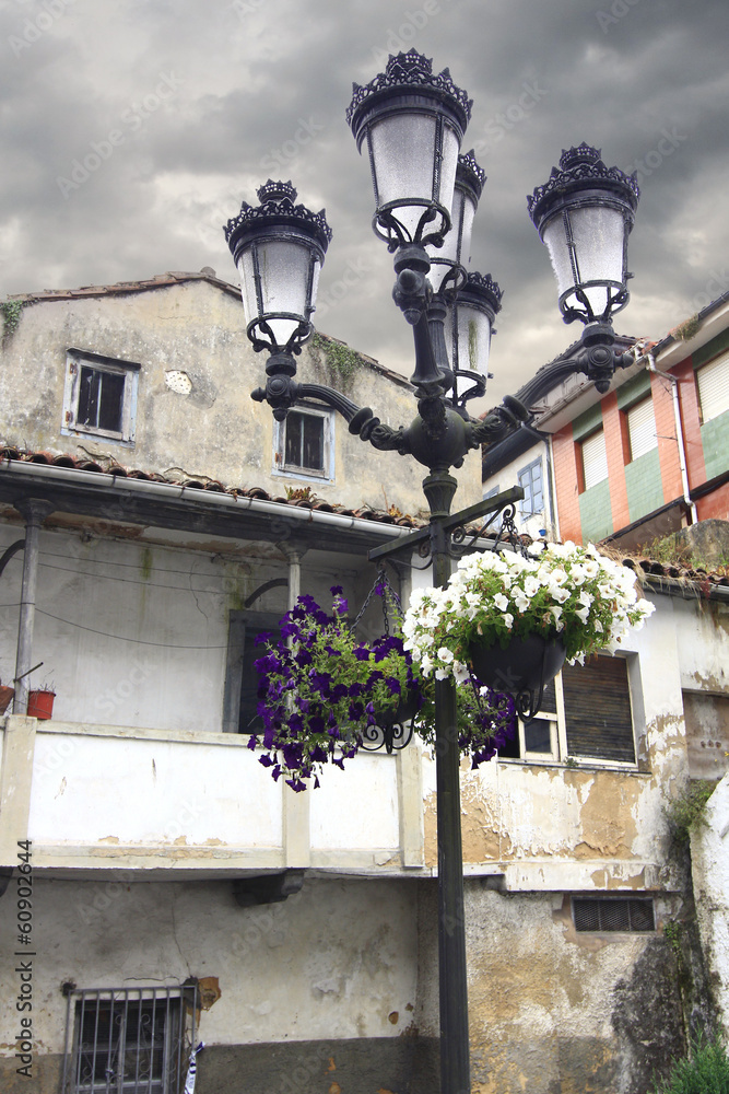 old houses of the old town in Cudillero, Spain, fishing village