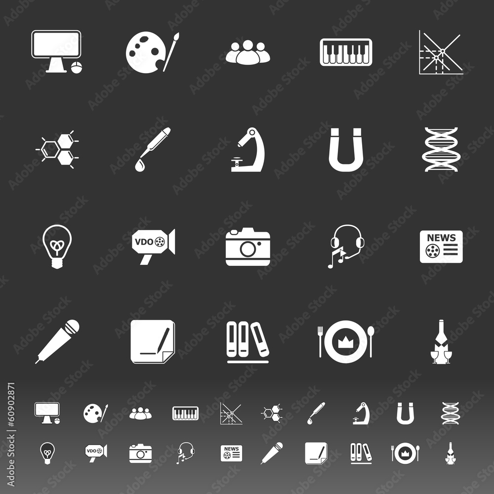 Fototapeta premium General learning icons on gray background