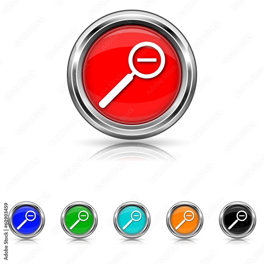 Zoom out icon - six colours set Zoom out icon - six colours set