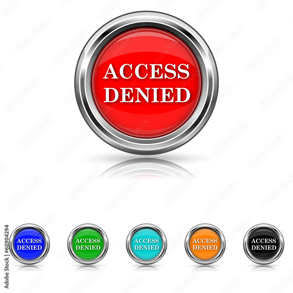 Access denied icon - six colours set Access denied icon - six colours set