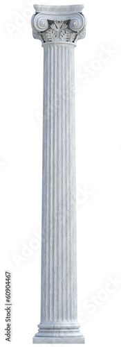 Tela Ionic Column isolated on White Background. Clipping path