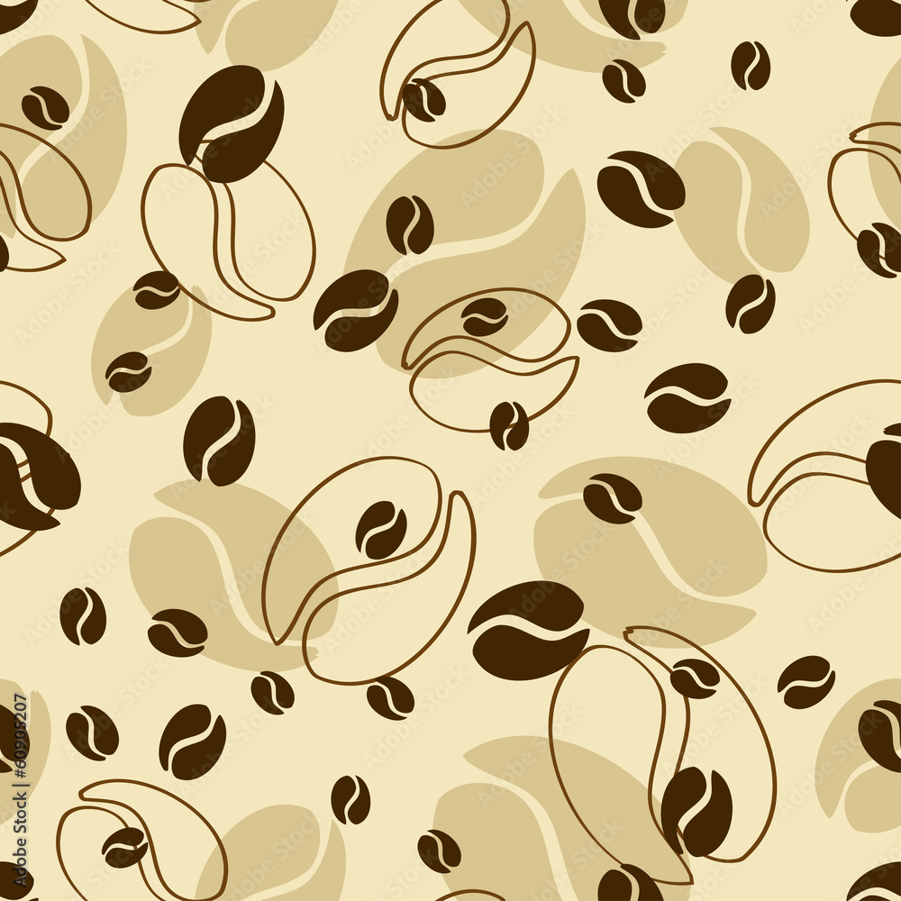 Seamless pattern of coffee beans Seamless pattern of coffee beans