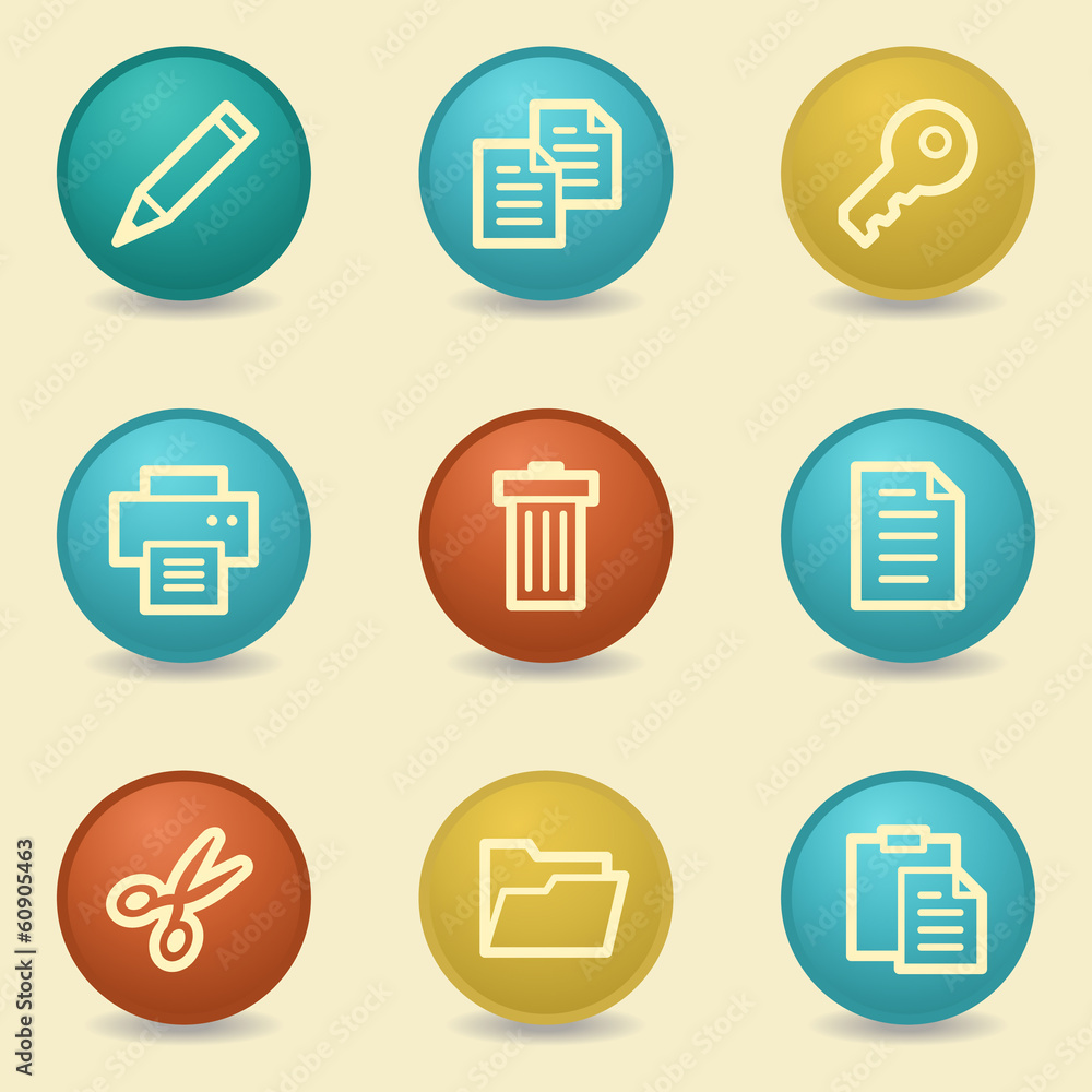 Document web icons, retro buttons Document web icons, retro buttons