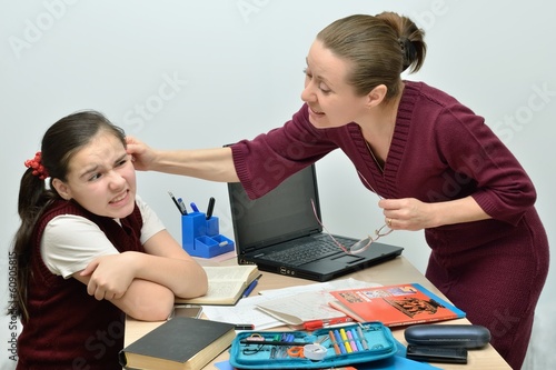 Teacher punishes very lazy pupil