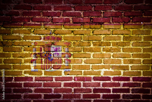 brick wall flag