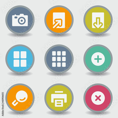 Image viewer web icons, color circle buttons