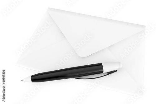 Mail concept with envelope and pen