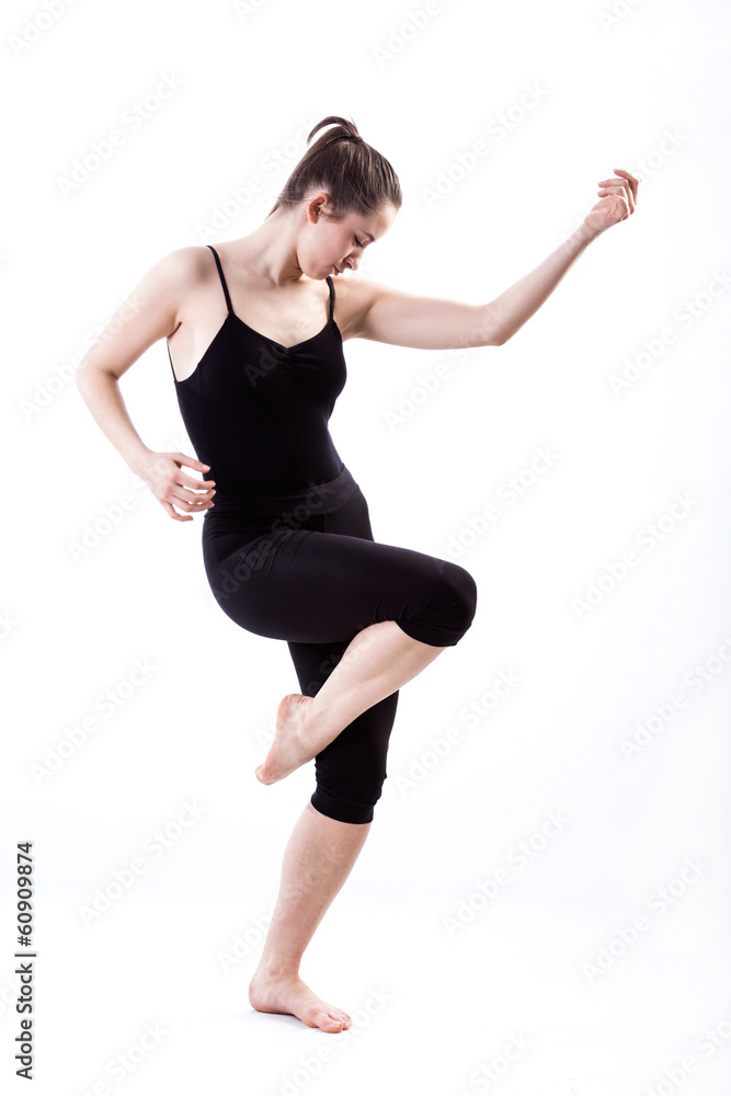 Woman acting that she's playing guitar Woman acting that she's playing guitar
