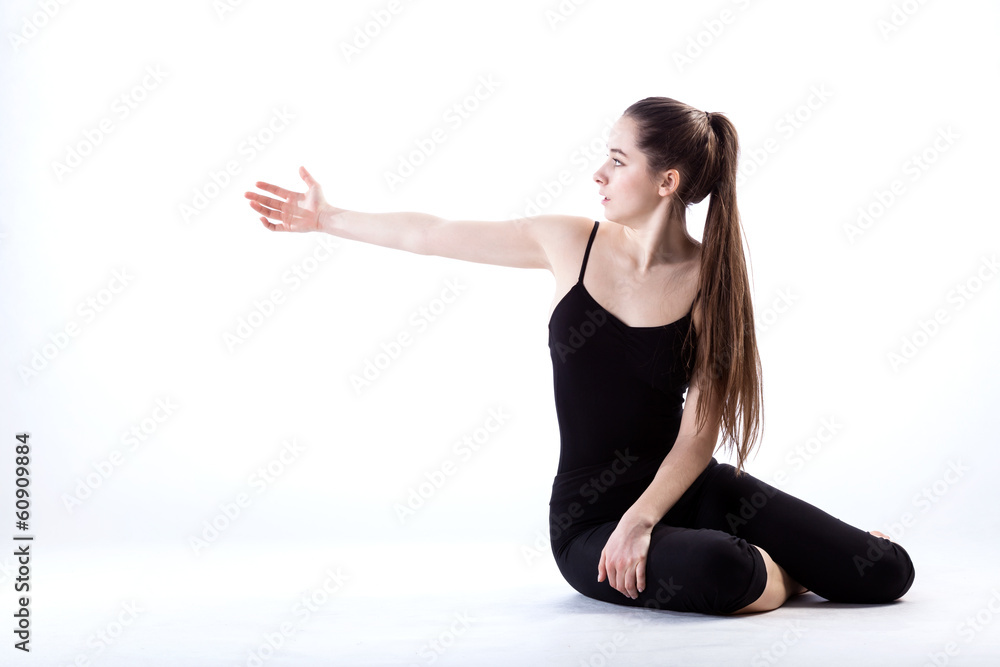Woman during stretching Woman during stretching