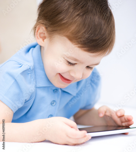 Boy using tablet