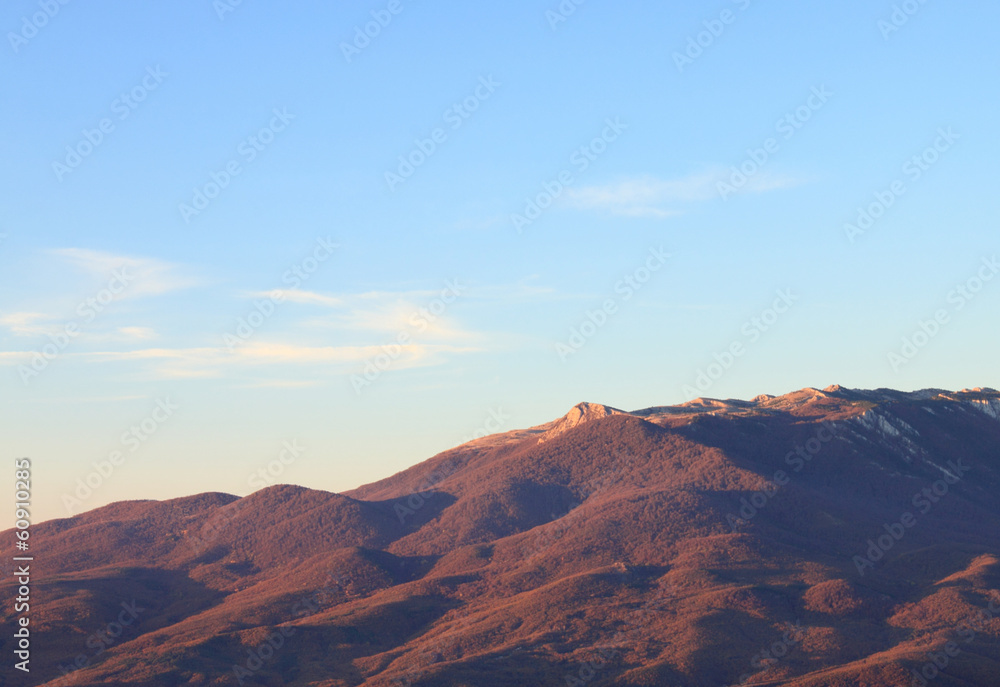 landscape witn mountains range at morning