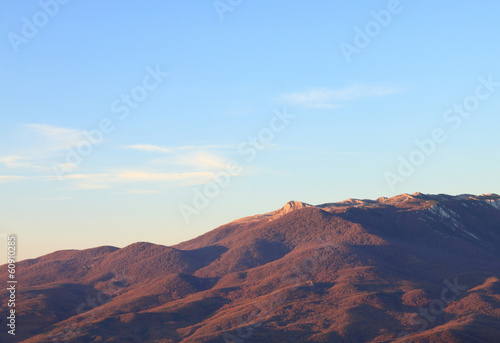 landscape witn mountains range at morning
