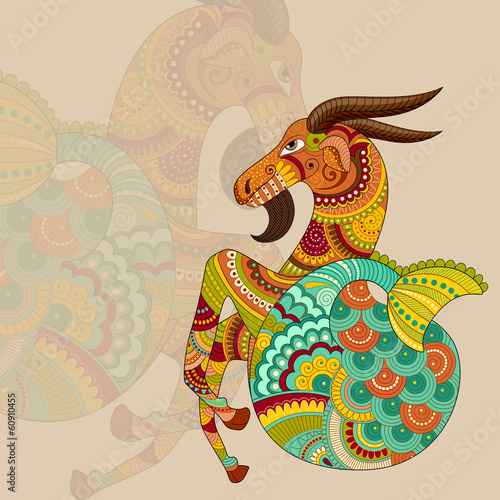 vector illustration of Capricorn Zodiac Sign