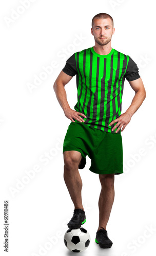 Fussballer im grünem Trikot