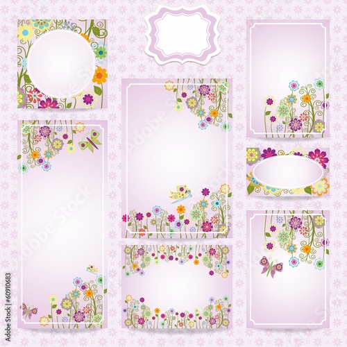 set of floral cards for your design