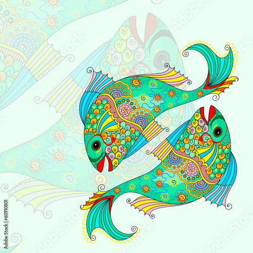 vector illustration of Pisces Zodiac Sign