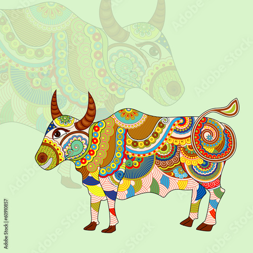 vector illustration of Taurus Zodiac Sign
