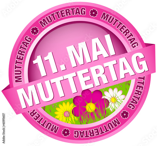 Button Banner Blumen "11. Mai Muttertag" pink