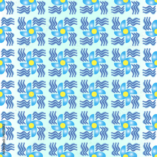 Abstract seamless background with blue fish