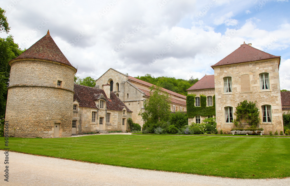 Famous abbey of Fontenay in Burgundy, France