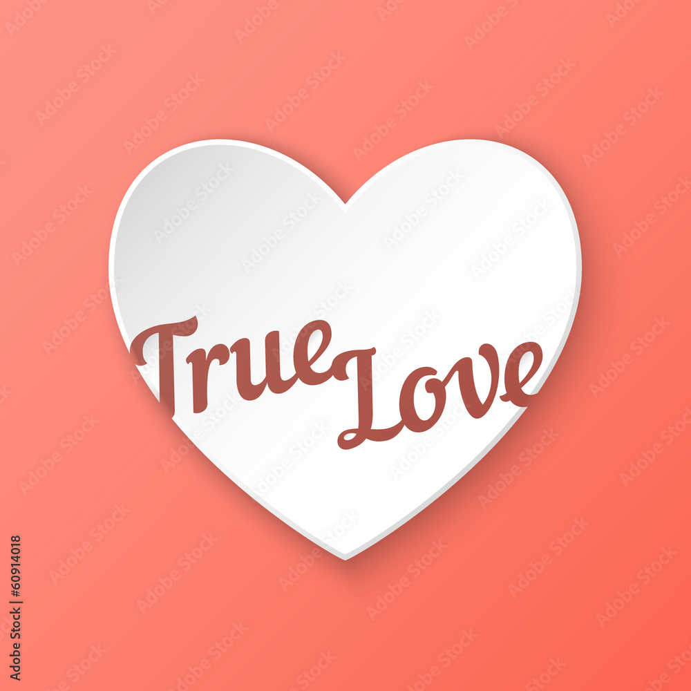 True Love. Vector illustration of 3d paper heart eps 10 True Love. Vector illustration of 3d paper heart eps 10