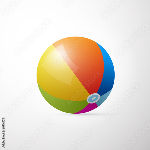 Colorful Vector Beach Ball Isolated on White Background