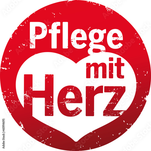 Pflege mit Herz Stempel