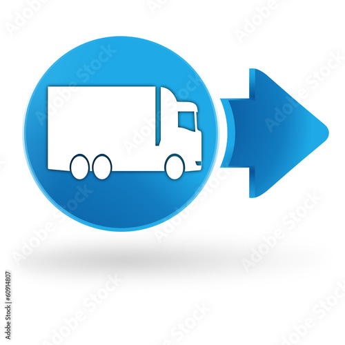 camion sur symbole web bleu