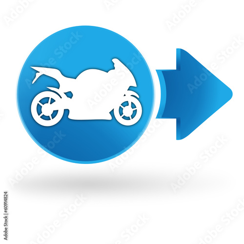 moto sportive sur symbole web bleu