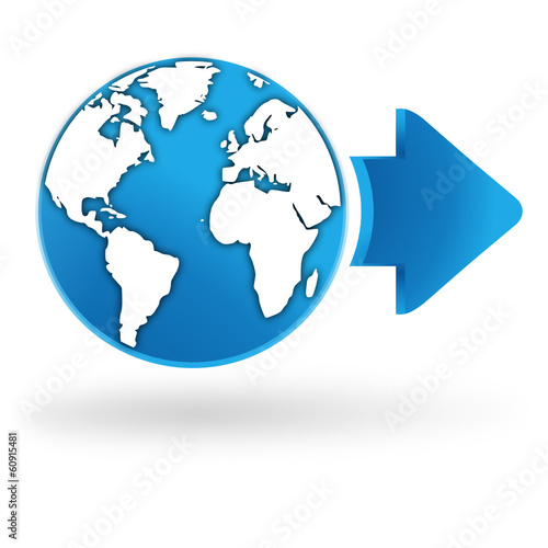 voyages sur symbole web bleu