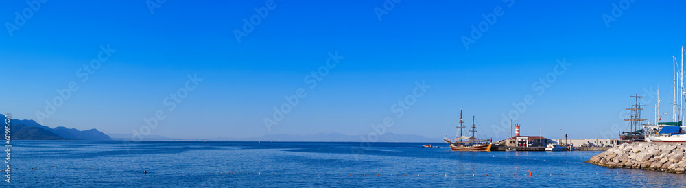 Kemer marina and coastline of Antalya, Turkey
