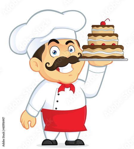 Chef with Chocolate Cake